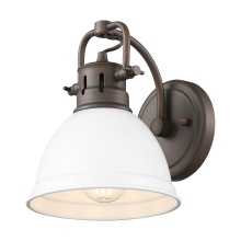 Golden 3602-BA1 RBZ-WHT - Yep by Golden Lighting Duncan 1-light Vanity in Rubbed Bronze and Matte White shade